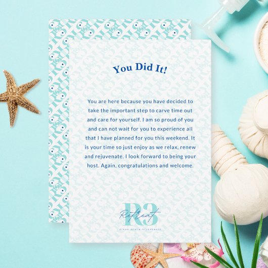 Luxe Retreat Corporate Event gepersonaliseerd Bedankkaart