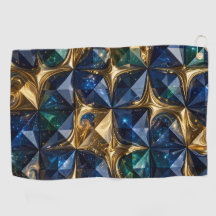 Luxe Robijn Blauwe Goud Marmer Geometrisch