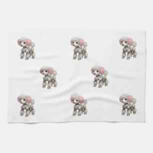 Luxe Robot Poedel Art Print voor Pet Lovers Theedoek