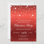 Luxe Rode Kerstfeest Uitnodiging (Voorkant)