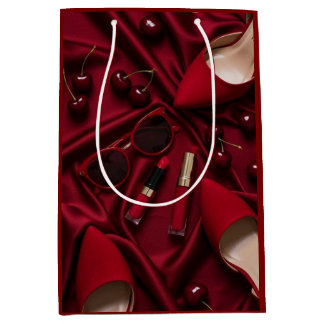 Luxe rode modegiftzak medium cadeauzakje