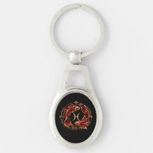 Luxe Rode Pisces Dierenriem Sleutelhanger