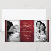 Luxe rode 'Prettig Kerstfeest' fotokaart Feestdagenkaart (Voorkant / Achterkant)