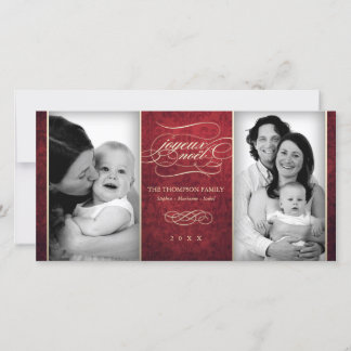 Luxe rode 'Prettig Kerstfeest' fotokaart Feestdagenkaart