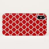 Luxe rode Quatrefoil-roosterpatroon Case-Mate iPhone Case (Achterkant (horizontaal))