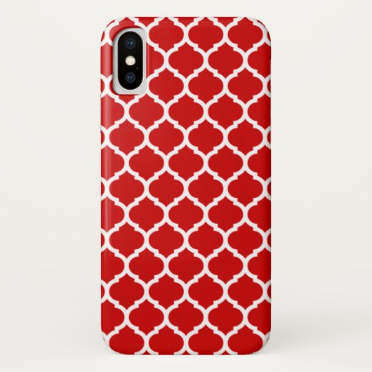 Luxe rode Quatrefoil-roosterpatroon Case-Mate iPhone Case (Achterkant)
