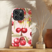 Luxe rode, roze en gouden Cherry Fruit Trellis Case-Mate iPhone Case