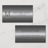 Luxe roestvrij staalmonogram visitekaartje (Voorkant / Achterkant)