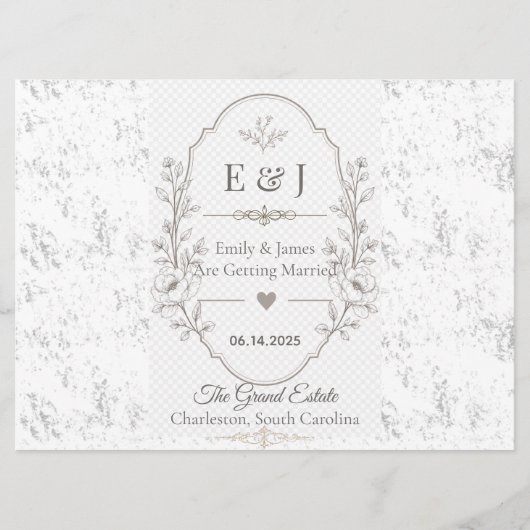 Luxe Romantische Trouwfeestviering Design Programma (Voorkant)