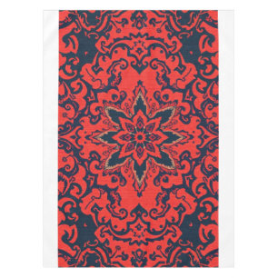 Luxe rood blauw sierlijk Perzisch medaillonpatroon Tafelkleed
