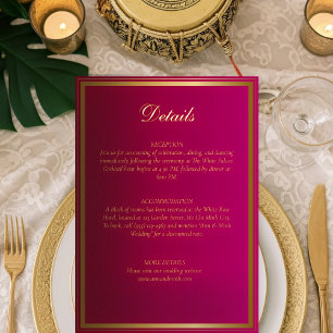 Luxe rood en goud bruiloft details Kaart