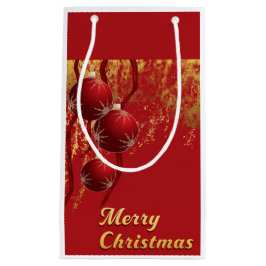 Luxe rood en goud kerstversiering klein cadeauzakje