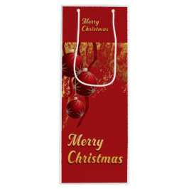 Luxe rood en goud kerstversiering wijn cadeautas