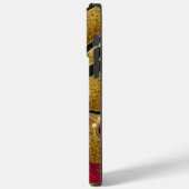 Luxe Rood en Goud Vlinder Aangepaste Naam Case-Mate iPhone Case (Achterkant / Links)
