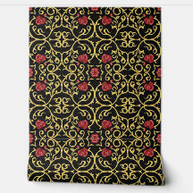 Luxe rood rozetontwerp met bladgoud