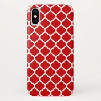 Luxe rood vierlobbig roosterpatroon iPhone x hoesje