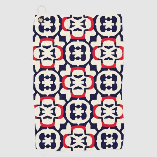 Luxe rood wit en blauw golfhanddoek (Voorkant)