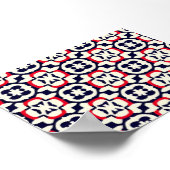 Luxe rood wit en blauw patroon poster (Hoek)