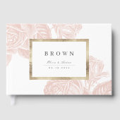 Luxe roos bloedig  botanische bruiloft gastenboek (Voorkant)