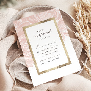 Luxe roos bloedig  botanische bruiloft RSVP kaartje
