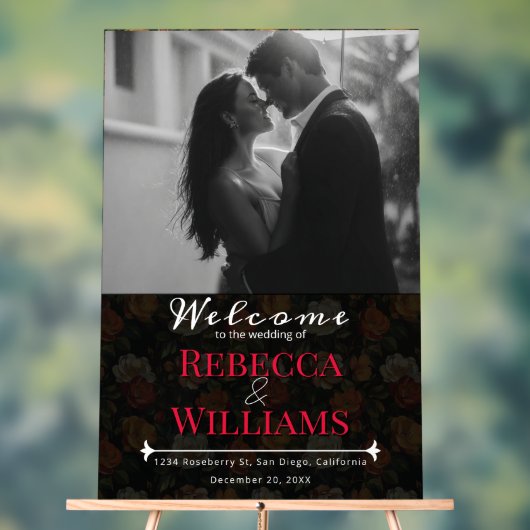 Luxe Roos Bloem Rustieke Trouwborden Acryl Bord (Neutraal)