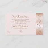 Luxe Roos Coral  Sparkle Diamonds Monogram Visitekaartje (Achterkant)