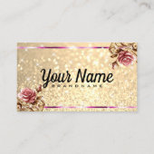 Luxe  Roos Glitter Lichtgevende Sterren Chic Visitekaartje (Voorkant)