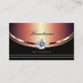 Luxe Roos Gold Black met Sparkling Diamonds Visitekaartje (Voorkant)