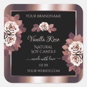 Luxe Roos Gold Black Product Labels Floral Rozen