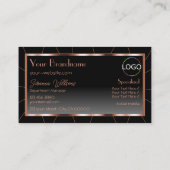 Luxe Roos Gold Cool Black gradiënt met Logo Visitekaartje (Achterkant)