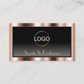 Luxe Roos Gold Cool Black gradiënt met Logo Visitekaartje (Voorkant)