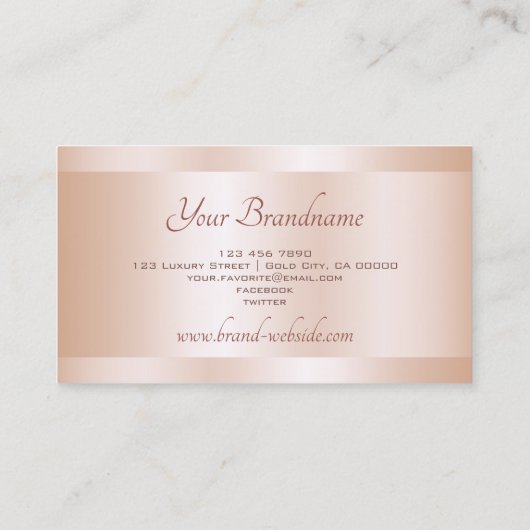 Luxe Roos Gold Effect Professional en stijlvol Visitekaartje (Achterkant)