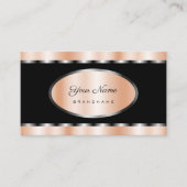 Luxe Roos Gold en Silver Effect op zwart Visitekaartje (Voorkant)