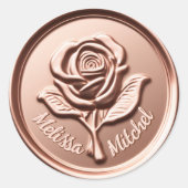 Luxe Roos Gold Faux Wax Flower Seal Sticker (Voorkant)