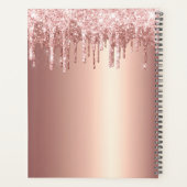 Luxe Roos Gold Foil Glitter Drip Monogram Planner (Achterkant)