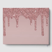 Luxe Roos Gold Glitter Drift Birthday Gastenboek (Achterkant)