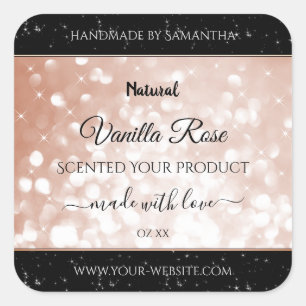 Luxe Roos Gold Glitter Product Packaging Labels