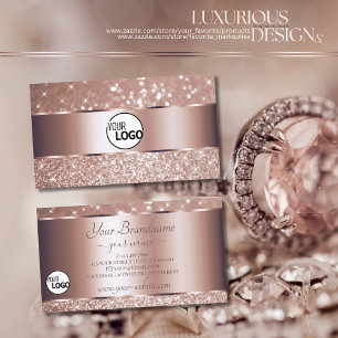 Luxe Roos Gold Glitter Sparging Stars Logo Visitekaartje