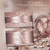 Luxe Roos Gold Glitter Sparking Stars Monogram Visitekaartje
