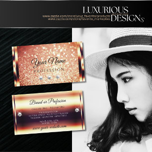 Luxe Roos Gold Glitters Luminous Stars Diamonds Visitekaartje