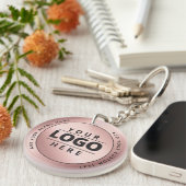 Luxe Roos Gold Metallic Logo QR code Sleutelhanger (Voorkant Rechts)