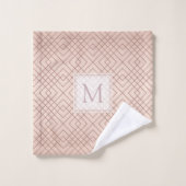 Luxe Roos Gold Patroon Monogram Bad Handdoek (Wasdoekje)