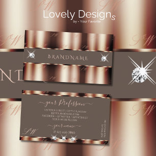 Luxe Roos Gold Sparkle Diamonds Initialen Visitekaartje