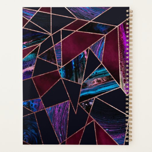 Luxe Roos Gold vloeibare verf Marmer Planner (Achterkant)