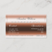 Luxe Roos Goud en Zilver met 3D Initialen Visitekaartje (Achterkant)