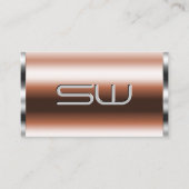 Luxe Roos Goud en Zilver met 3D Initialen Visitekaartje (Voorkant)