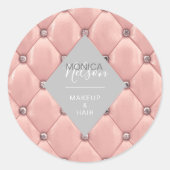 Luxe Roos Goud Getuft Monogram Ronde Sticker (Voorkant)