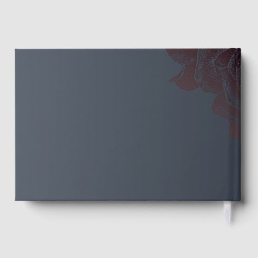 Luxe roos goud moody botanische bruiloft gastenboek (Achterkant)