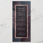 Luxe roos goud moody  botanische bruiloft menu (Voorkant)