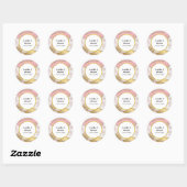 Luxe Roos Goud Roze Marmer Design Event Datum Ronde Sticker (Vel)